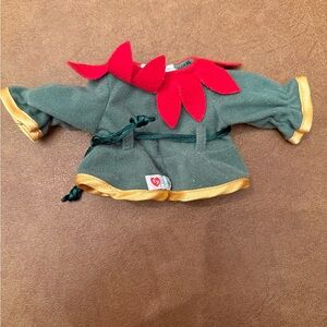 Ty Beanie Baby Bear Jacket – Green with Red Felt Collar